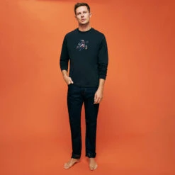 Vilebrequin Men Cotton T-Shirt Solid -Outdoor Beach & Swimwear ALEC3P99 390 supp2 3920x3920 1