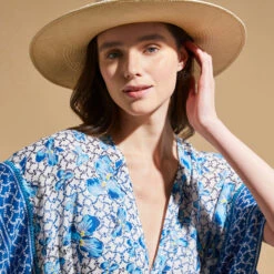 Women Long Kaftan Iris Lace- Vilebrequin X Poupette St Barth -Outdoor Beach & Swimwear AMAU3X21 301 supp3 3920x3920 1