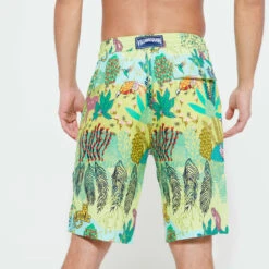 Vilebrequin Men Printed Linen Bermuda Jungle Rousseau -Outdoor Beach & Swimwear BAHC3U03 414 backworn 3920x3920 1