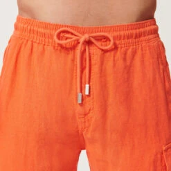 Vilebrequin Men Linen Bermuda Shorts Cargo Pockets -Outdoor Beach & Swimwear BAIE9U01 129 supp4 3920x3920 1