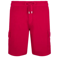 Vilebrequin Men Linen Bermuda Shorts Cargo Pockets