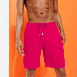 Vilebrequin Men Linen Bermuda Shorts Cargo Pockets -Outdoor Beach & Swimwear BAIE9U01 256 supp5 3920x3920 1