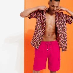 Vilebrequin Men Linen Bermuda Shorts Cargo Pockets -Outdoor Beach & Swimwear BAIE9U01 256 supp6 3920x3920 1