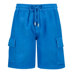 Vilebrequin Men Linen Bermuda Shorts Cargo Pockets