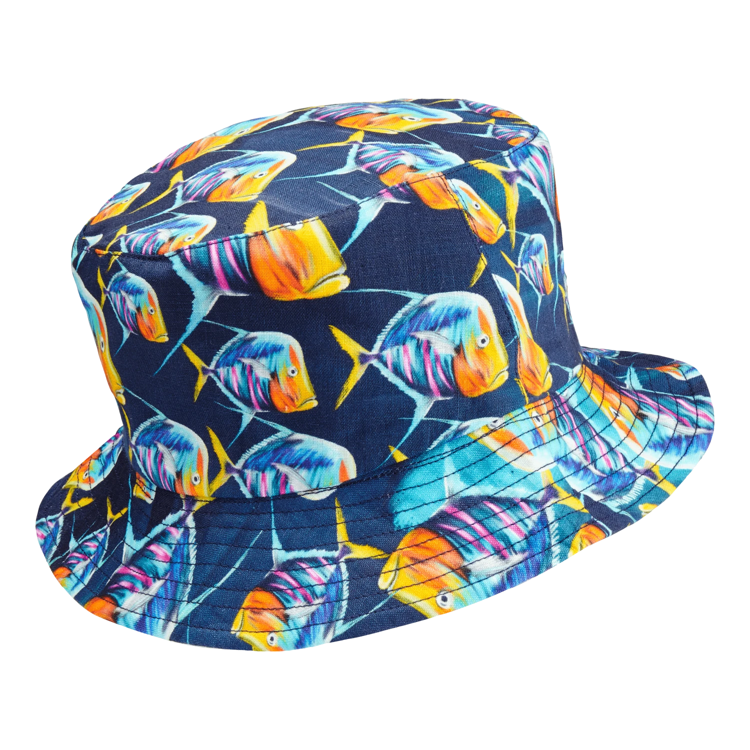 Vilebrequin Unisex Linen Bucket Hat Piranhas 4 Vilebrequin Unisex Linen Bucket Hat Piranhas - Image 2