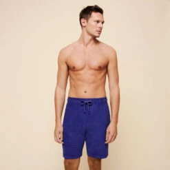 Vilebrequin Unisex Terry Bermuda Solid -Outdoor Beach & Swimwear BOLC3Q02 354 frontworn 3920x3920 1