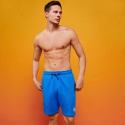 Men Bermuda Gradient Embroidered Logo - Vilebrequin X The Beach Boys -Outdoor Beach & Swimwear BOLZ3P10 367 frontworn 3920x3920 1