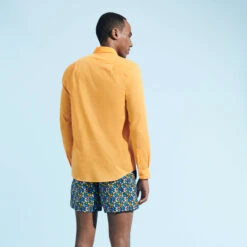 Vilebrequin Unisex Cotton Voile Lightweight Shirt Solid -Outdoor Beach & Swimwear CCAC3V00 172 backworn 3920x3920 1