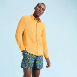 Vilebrequin Unisex Cotton Voile Lightweight Shirt Solid -Outdoor Beach & Swimwear CCAC3V00 172 frontworn 3920x3920 1