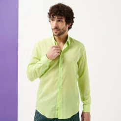 Vilebrequin Unisex Cotton Voile Lightweight Shirt Solid -Outdoor Beach & Swimwear CCAC3V00 417 frontworn men 3920x3920 1