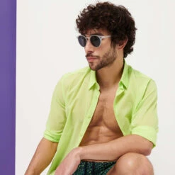 Vilebrequin Unisex Cotton Voile Light Shirt Solid -Outdoor Beach & Swimwear CCAE9V00 417 supp1 3920x3920 1