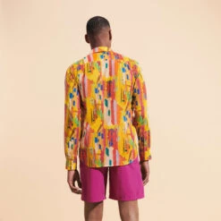 Vilebrequin Unisex Cotton Voile Lightweight Shirt Sunny Streets 15 Vilebrequin Unisex Cotton Voile Lightweight Shirt Sunny Streets -Outdoor Beach & Swimwear CCAH3V06 110 backworn 3920x3920 1