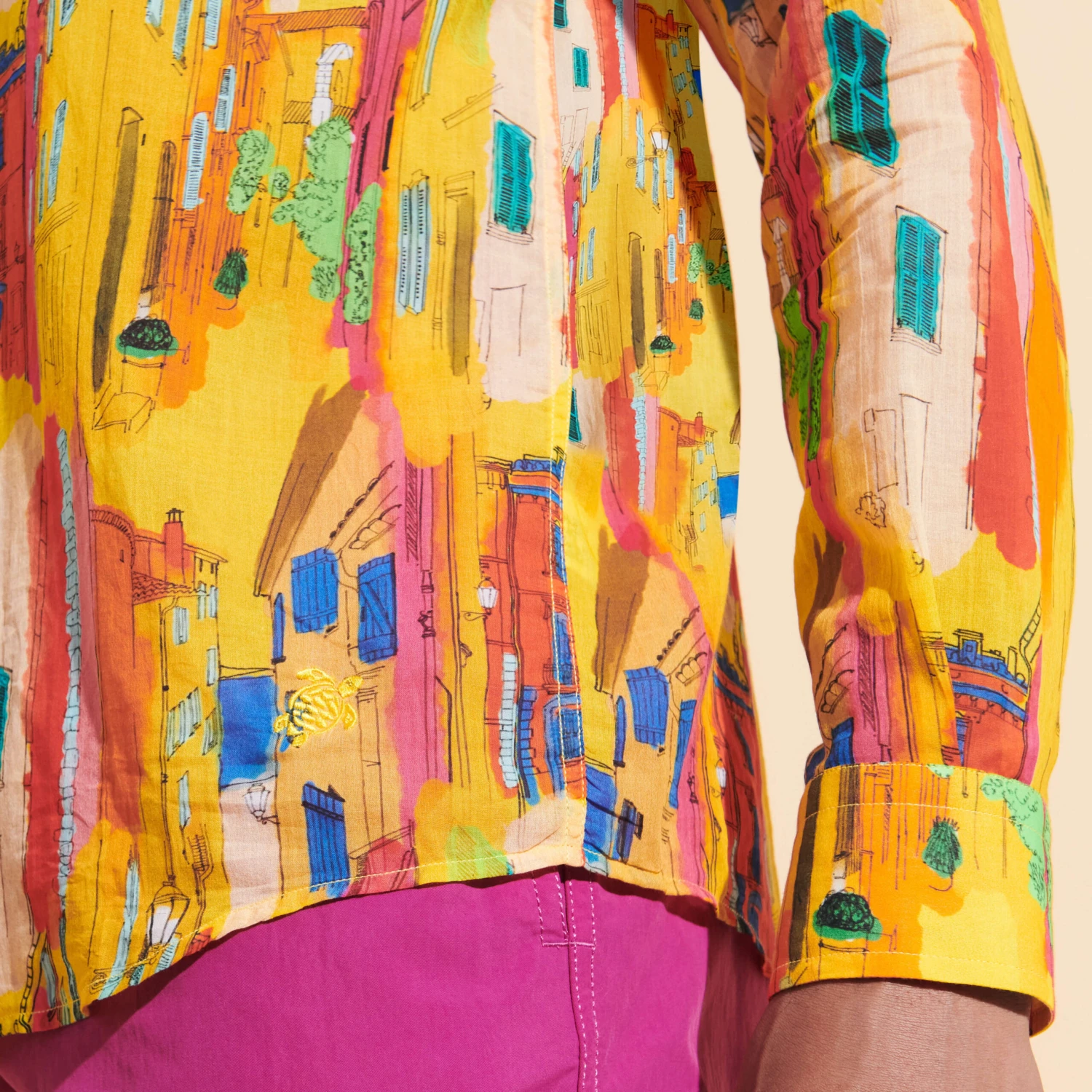 Vilebrequin Unisex Cotton Voile Lightweight Shirt Sunny Streets 8 Vilebrequin Unisex Cotton Voile Lightweight Shirt Sunny Streets - Image 6