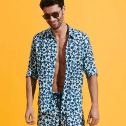 Vilebrequin Unisex Cotton Voile Lightweight Shirt Turtles Leopard -Outdoor Beach & Swimwear CCAU3V05 373 supp2 3920x3920 1