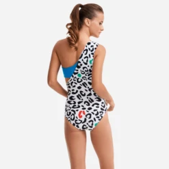 Women Asymmetrical One Piece Swimsuit Leopard Bandeau - Vilebrequin X JCC+ - Limited Edition -Outdoor Beach & Swimwear CEAH9K22 010 backworn 3920x3920 1