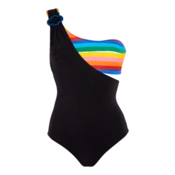Women Asymmetrical One Piece Swimsuit Rainbow Bandeau - Vilebrequin X JCC+ - Limited Edition