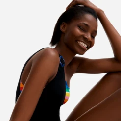 Women Asymmetrical One Piece Swimsuit Rainbow Bandeau - Vilebrequin X JCC+ - Limited Edition -Outdoor Beach & Swimwear CELH9K23 987 supp1 3920x3920 1