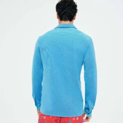 Vilebrequin Men Changing Cotton Pique Shirt -Outdoor Beach & Swimwear CLDH2N02 301 backworn 3920x3920 1