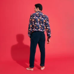 Vilebrequin Men Corduroy Large Lines Jogging Pants Solid -Outdoor Beach & Swimwear CLMC3V72 390 backworn 3920x3920 1