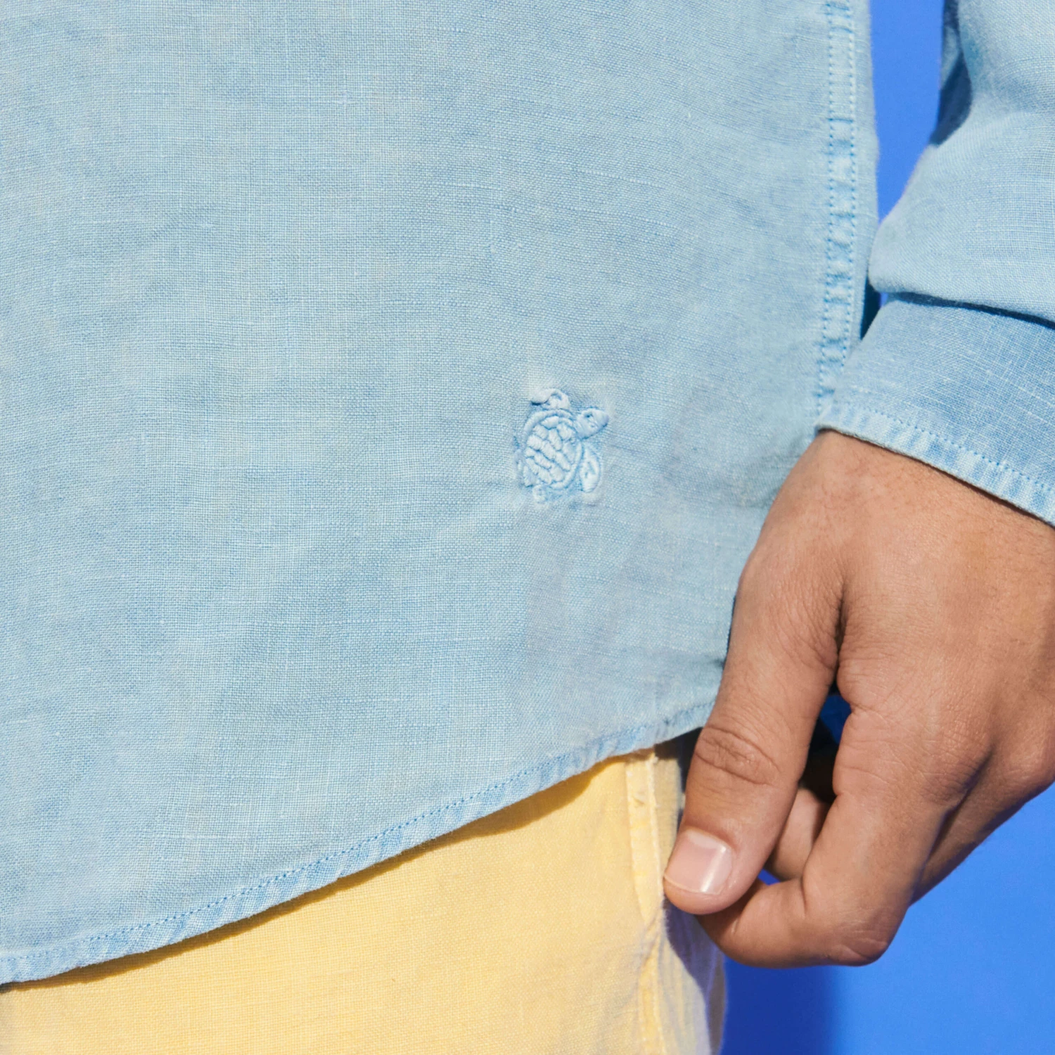 Vilebrequin Men Linen Shirt Solid 7 Vilebrequin Men Linen Shirt Solid - Image 5