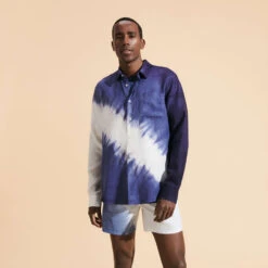Vilebrequin Men Linen Shirt Tie & Dye -Outdoor Beach & Swimwear CRSH3U15 367 supp2 3920x3920 1