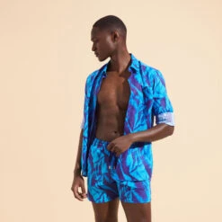 Vilebrequin Men Linen Shirt Les Draps Froissés -Outdoor Beach & Swimwear CRSH3U74 352 supp3 3920x3920 1