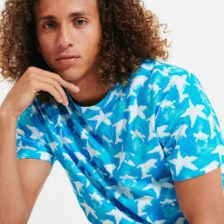 Vilebrequin Men Cotton T-Shirt Clouds -Outdoor Beach & Swimwear EDTC3P06 398 supp4 3920x3920 1
