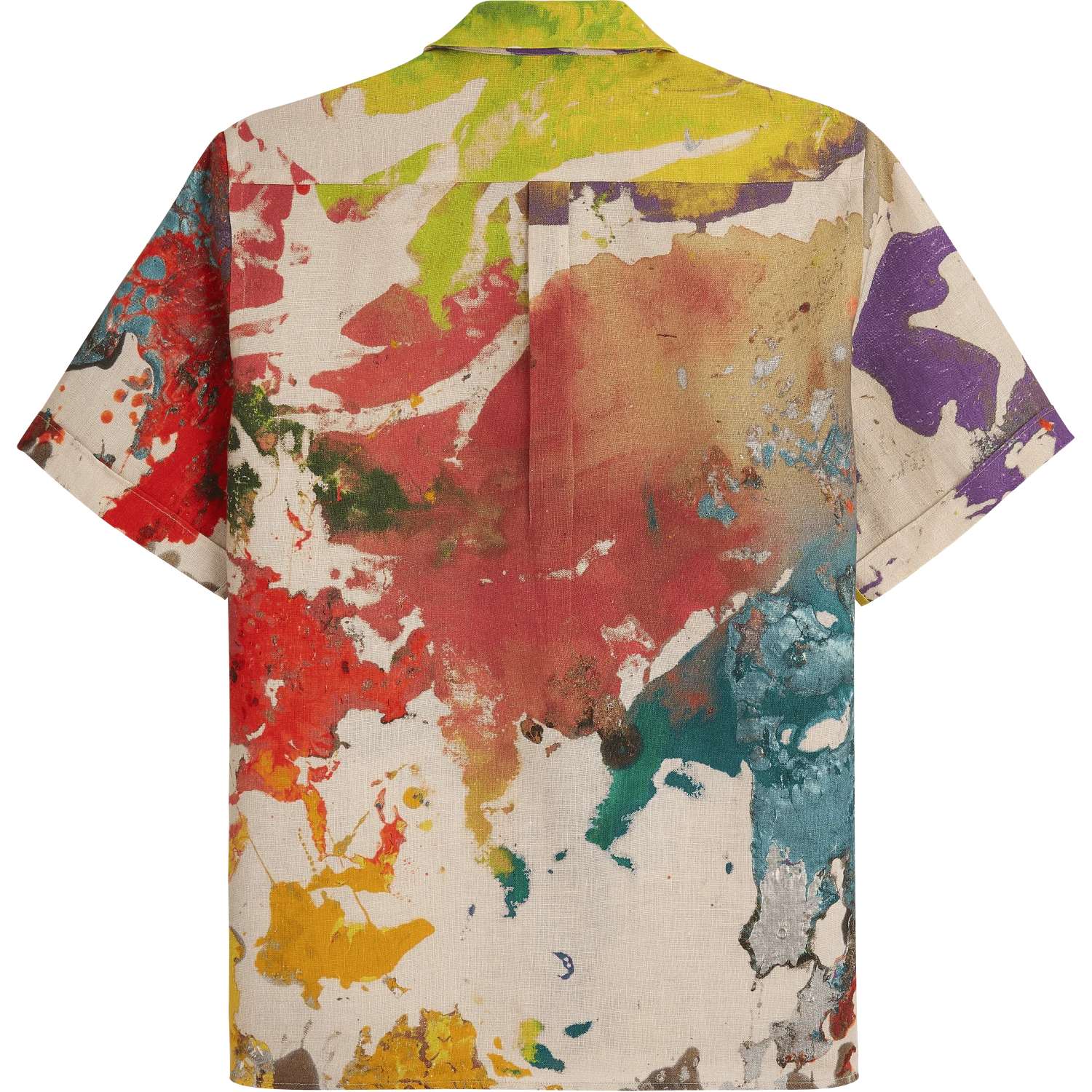 Men Bowling Shirt Linen Gra - Vilebrequin X John M Armleder 4 Men Bowling Shirt Linen Gra - Vilebrequin X John M Armleder - Image 2