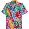 Men Bowling Shirt Linen Faces In Places - Vilebrequin X Kenny Scharf -Outdoor Beach & Swimwear ELYH2U61 987 front 3920x3920 1