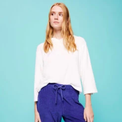 Vilebrequin Women Terry Sweatshirt Solid -Outdoor Beach & Swimwear FBIC3Q02 052 frontworn 3920x3920 1