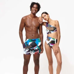 Women One-piece Asymmetric Swimsuit Séduction - Vilebrequin X Deux Femmes Noires -Outdoor Beach & Swimwear FFOU3H90 987 supp4 3920x3920 1