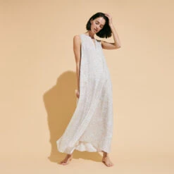 Vilebrequin Women Long Tencel Cover-Up Beach Dress Dentelles -Outdoor Beach & Swimwear FHRU3X69 010 frontworn 3920x3920 1