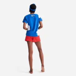 Women Terry Cloth Shorty Solid - Vilebrequin X JCC+ - Limited Edition -Outdoor Beach & Swimwear FI1E9Q00 201 backworn 3920x3920 1