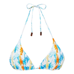 Women Triangle Bikini Top Palms & Stripes - Vilebrequin X The Beach Boys
