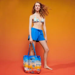 Women Triangle Bikini Top Palms & Stripes - Vilebrequin X The Beach Boys -Outdoor Beach & Swimwear FLEZ3H15 010 supp3 3920x3920 1