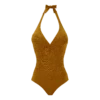 Vilebrequin Women Halter One-Piece Swimsuit Plumes Jacquard