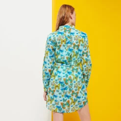 Vilebrequin Women Cotton Shirt Dress Butterflies 12 Vilebrequin Women Cotton Shirt Dress Butterflies -Outdoor Beach & Swimwear FNCC3V33 333 backworn 3920x3920 1