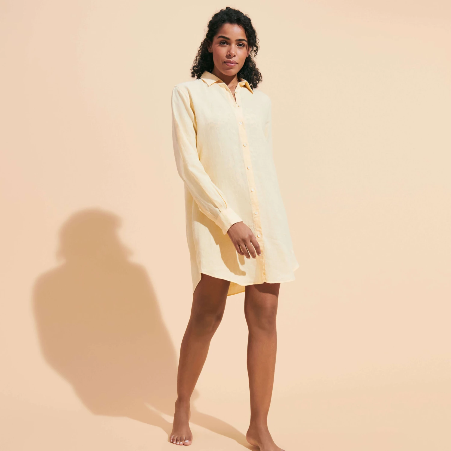 Vilebrequin Women Linen Shirt Dress Solid 5 Vilebrequin Women Linen Shirt Dress Solid - Image 3