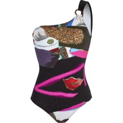 Women One-piece Asymmetric Swimsuit Passion - Vilebrequin X Deux Femmes Noires