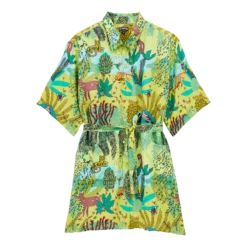 Vilebrequin Women Linen Shirt Dress Jungle Rousseau