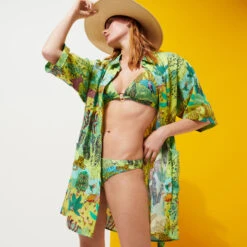 Vilebrequin Women Linen Shirt Dress Jungle Rousseau -Outdoor Beach & Swimwear FRQC3U03 414 supp1 3920x3920 1
