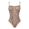 Vilebrequin Women Bustier One-Piece Swimsuit Turtles Leopard