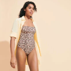 Vilebrequin Women Bustier One-Piece Swimsuit Turtles Leopard -Outdoor Beach & Swimwear FTEU3H05 121 supp2 3920x3920 1