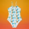 Girls One-piece Swimsuit Palms & Stripes - Vilebrequin X The Beach Boys -Outdoor Beach & Swimwear GAZZ3H15 010 front 3920x3920 1