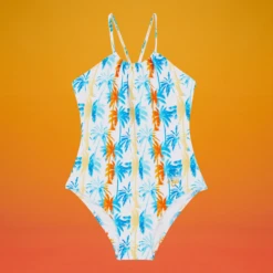 Girls One-piece Swimsuit Palms & Stripes - Vilebrequin X The Beach Boys