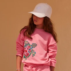 Vilebrequin Girls Crewneck Sweatshirt Provencal Turtles -Outdoor Beach & Swimwear GLPU3S09 163 frontworn 3920x3920 1