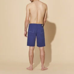 Vilebrequin Men Tencel Bermuda Trunks Solid -Outdoor Beach & Swimwear GRUU3X03 305 backworn 3920x3920 1