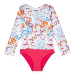 Vilebrequin Girls One-piece Rashguard Peaceful Trees