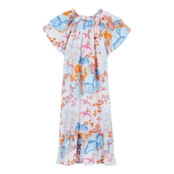 Vilebrequin Girls Cotton Voile Dress Peaceful Trees