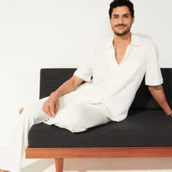 Vilebrequin Unisex Terry Bowling Shirt Solid 18 Vilebrequin Unisex Terry Bowling Shirt Solid -Outdoor Beach & Swimwear HARC3Q02 052 supp4 3920x3920 1